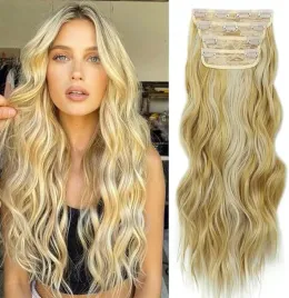 4x-przedluzki-blond-do-wlosow-z-klipsami-syntetyczne-falowane-dlugosc-50-cm