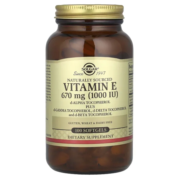 Solgar, Witamina E, d-alfa tokoferol plus gamma tokoferol D-gamma, d-delta