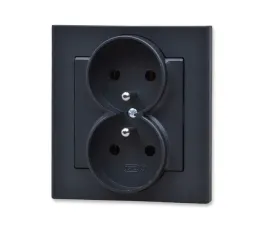ospel-sonata-gp-2rz-33-gniazdo-podwojne-z-uziemieniem-modul-z-ramka