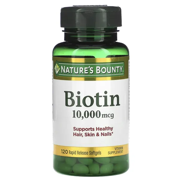 Nature's Bounty, Biotyna, 10 000 µg, 120 miękkich kapsułek o szybkim uwalni