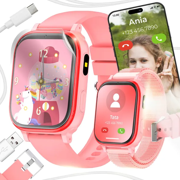 Smartwatch Zegarek Dla Dzieci SIM Aparat Telefon Gry Muzyka Rozmowy Bajki