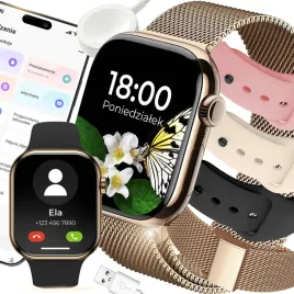 smartwatch-damski-zegarek-rozmowy-powiadomienia-sport-zdrowie-zloty-paski