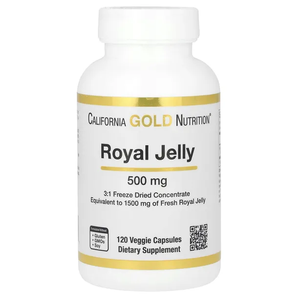 California Gold Nutrition, Mleczko pszczele, 500 mg, 120 kapsułek roślinnyc