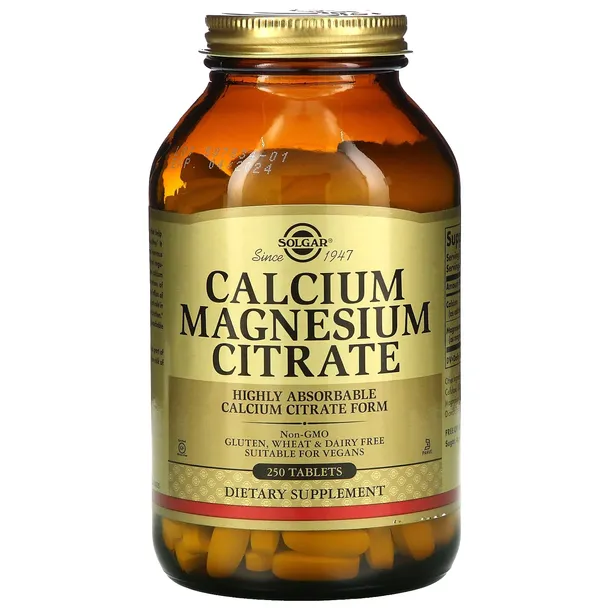Solgar, Calcium Magnesium Citrate, 250 tabletek