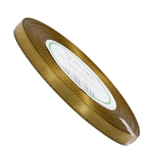 Wstążka Satynowa 6 mm 32 mb ZŁOTY TASIEMKA tasiemki wstążki