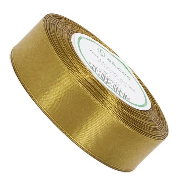 Wstążka Satynowa 25 mm 32 mb ZŁOTA wstążki TASIEMKA tasiemki