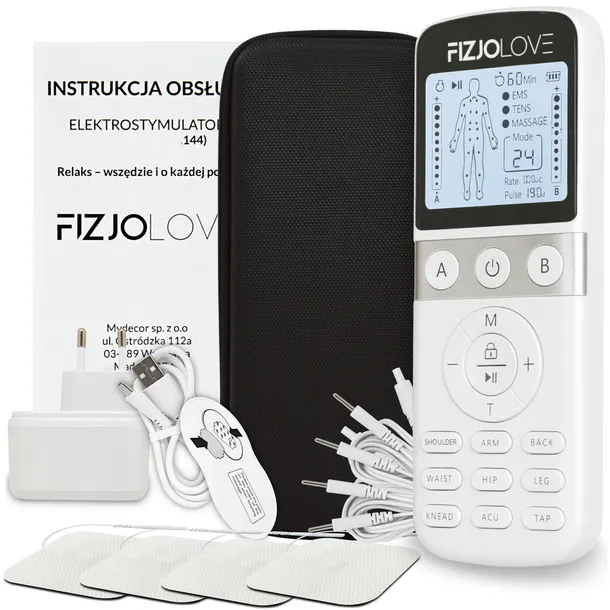 ELEKTROSTYMULATOR MIĘŚNI i NERWÓW TENS EMS MASAŻ FIZJOLOVE + elektrody
