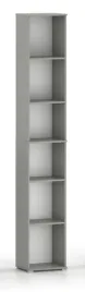regal-na-ksiazki-dokumenty-do-salonu-biura-215x40x32-cm-szary-wysoki-waski