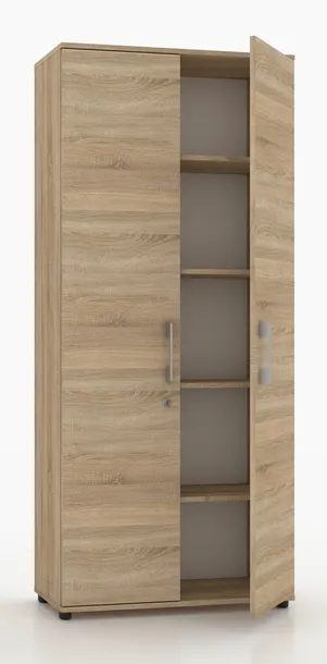 Szafa biurowa zamykana na klucz do biura gabinetu 80x182x32 cm dąb sonoma
