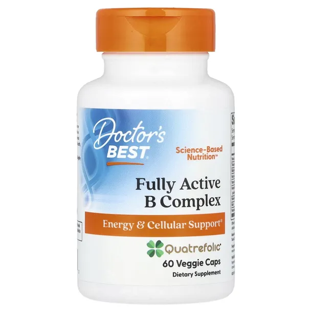 Doctor's Best, Fully Active B Complex z Quatrefolic, 60 kapsułek roślinnych
