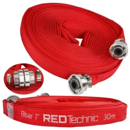 waz-strazacki-parciany-do-wody-30metrow-szybkozlaczka-1cal-8bar-red-technic
