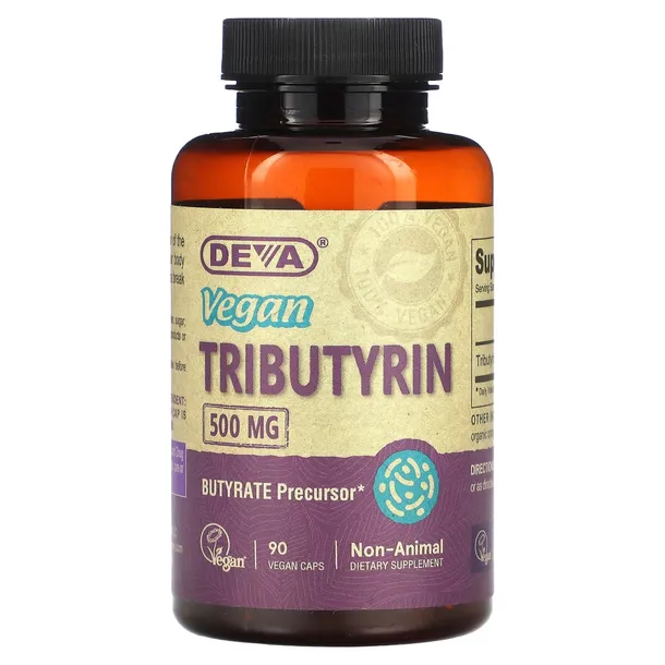 Deva, Vegan Tributyrin, 500 mg, 90 kapsułek wegańskich