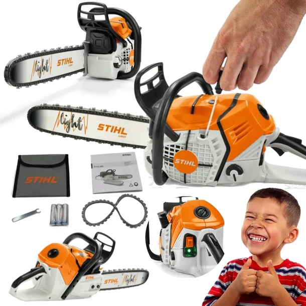 STIHL SUPER ZABAWKA PILARKA ZESTAW BATERIE ŁAŃCUCH WZOROWANA NA MS 500i