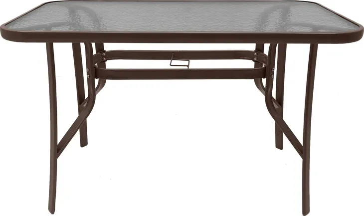 STÓŁ OGRODOWY TARAS METAL STABILNY 150x80cm MAJORKA DUO 8 OSOBOWY BRĄZ