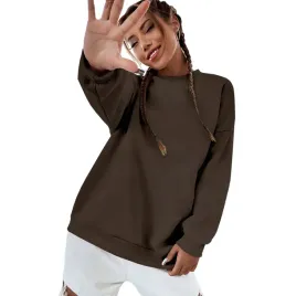 bluza-damska-oversize-bawelniana-sukienka-luzna-brazowa-bez-kaptura-l