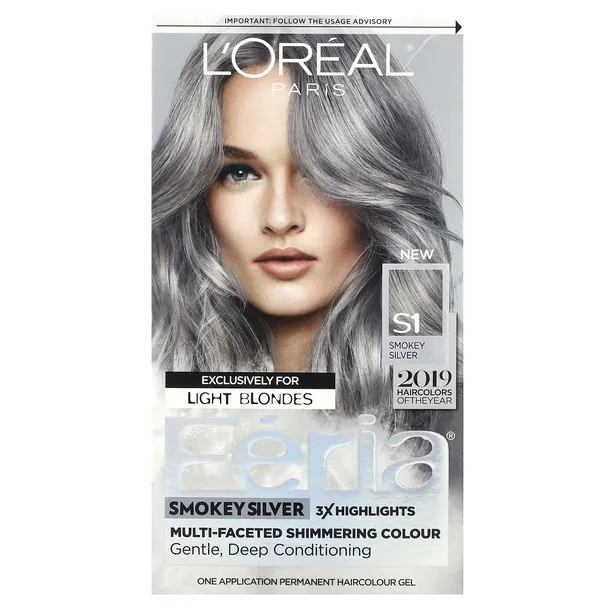 L'Oréal, Feria, Wieloaspektowy połyskujący kolor, S1 Smokey Silver, 1 aplik