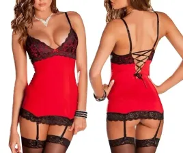 seksowny-komplet-bielizny-koszulka-nocna-koronka-sexy-stringi-walentynki