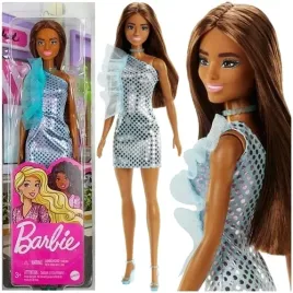 barbie-lalka-modowa-brunetka-w-turkusowej-blyszczacej-sukience-mini-mattel