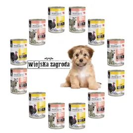 mokra-karma-szczeniak-mono-wiejska-zagroda-12x400g-mix-hipoalergiczna
