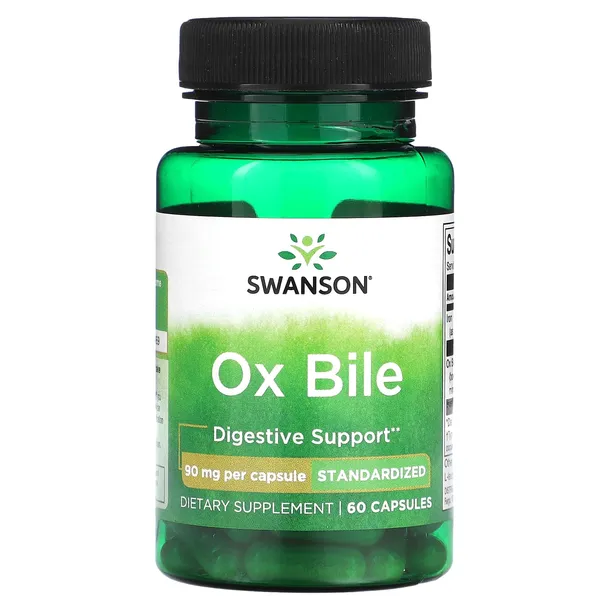 Swanson, Żółć wołowa, 90 mg, 60 kapsułek