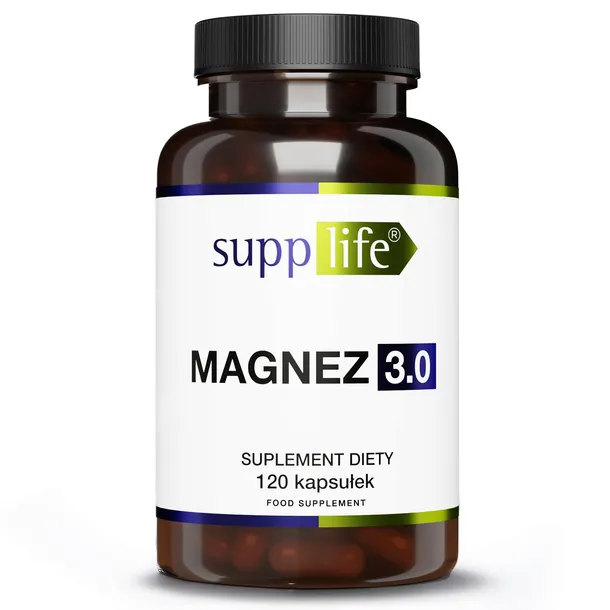 Supplife Magnez 3.0 Cytrynian Diglicynian Jabłczan z witaminą B6 120 kapsułek