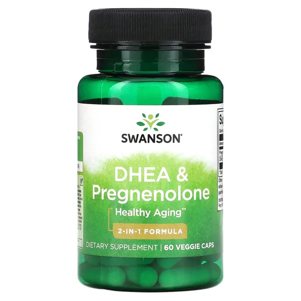 Swanson, DHE i pregnenolon, 60 kapsułek roślinnych