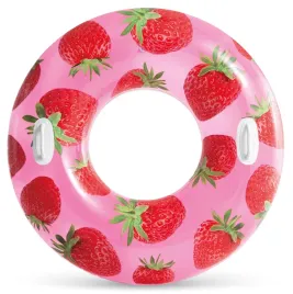 kolo-dmuchane-do-plywania-107-cm-z-uchwytami-intex-56261-truskawka