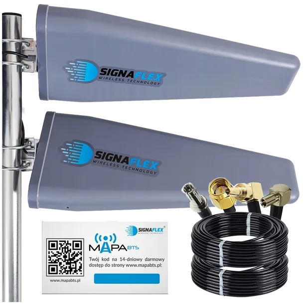ANTENA ZEWNĘTRZNA DUAL TELEFON INTERNET GSM 2G 3G 4G LTE 46dBi ZTE HUAWEI