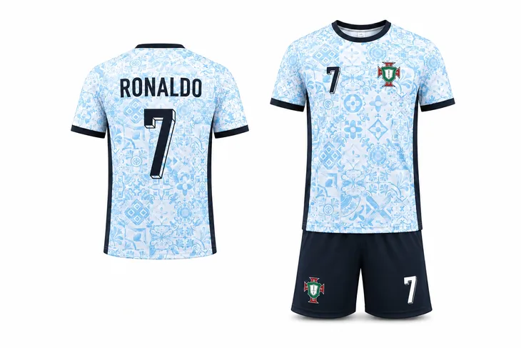 STRÓJ PIŁKARSKI - KOSZULKA SPODENKI - RONALDO PORTUGALIA rozm. 146 cm