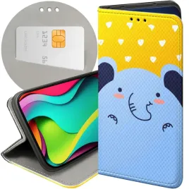 etui-z-klapka-do-honor-magic7-pro-wzory-slon-slonie-sloniki-futeral-case