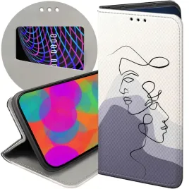 etui-z-klapka-do-samsung-galaxy-a06-wzory-continuous-line-art-kreska-linie