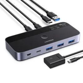 ugreen-switch-usb-c-szary-przelacznik-4-urzadzen-transfer-10gbps