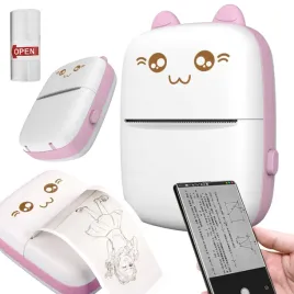 drukus-mini-drukarka-termiczna-kot-rozowa-bluetooth-android-ios-dla-dzieci