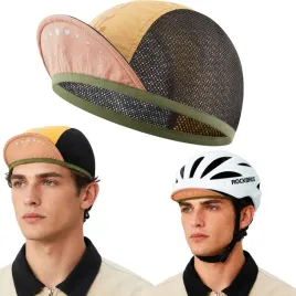czapka-kolarska-rockbros-rowerowa-z-daszkiem-pod-kask-zolta