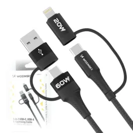 kabel-wozinsky-przewod-uniwersalny-4w1-2xusb-c-1xusb-a-1x-lightning-60w-1m