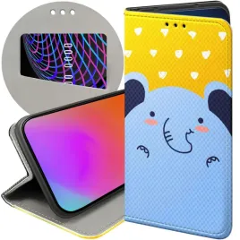 etui-z-klapka-do-infinix-hot-40-pro-wzory-slon-slonie-sloniki-futeral-case