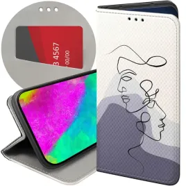etui-z-klapka-do-honor-magic7-pro-wzory-continuous-line-art-kreska-linie