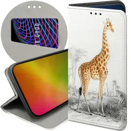 etui-z-klapka-do-oppo-reno13-f-4g-5g-wzory-zyrafa-smieszne-sawanna-case