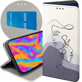 etui-z-klapka-do-oppo-a40-wzory-continuous-line-art-kreska-linie-futeral