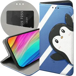 etui-z-klapka-do-honor-magic7-lite-wzory-pingwinek-pingwin-happy-feet-case