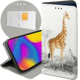 etui-z-klapka-do-honor-magic7-lite-wzory-zyrafa-smieszne-sawanna-futeral