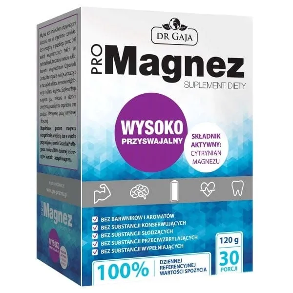 Cytrynian Magnezu DR Gaja ProMagnez 30 saszetek bezsmakowy