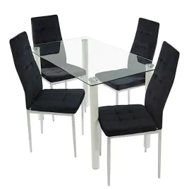stol-nicea-bialy-i-4-krzesla-monako-velvet-czarne