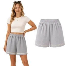 krotkie-spodenki-damskie-xs-muslin-szorty-z-koronka-lato-100percent-bawelna-szare