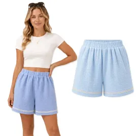 krotkie-spodenki-damskie-xs-muslin-szorty-z-koronka-100percent-bawelna-blekitne