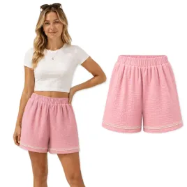 krotkie-spodenki-damskie-xs-muslin-szorty-z-koronka-100percent-bawelna-puder-roz