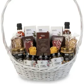 duzy-kosz-prezentowy-bialy-zestaw-herbat-kwitnacych-slodycze-syrop-miody