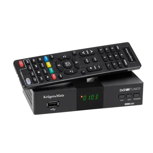 tuner-dvb-t2-h-265-hevc-krugerandmatz-hdmi-scart-pvr-epg-usb-dekoder-model-km0550d-kod-producenta-km0550d