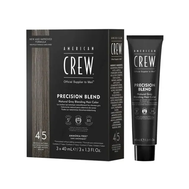 Farba PRECISION BLEND 40ml 4-5 MEDIUM NATURAL (3 szt) - AMERICAN CREW