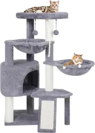 drzewo-drapak-dla-kota-95-cm-wysokie-domek-hamak-nieuzywane-szare-qv